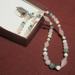 Women's Vintage Tri-Gemstone Necklace